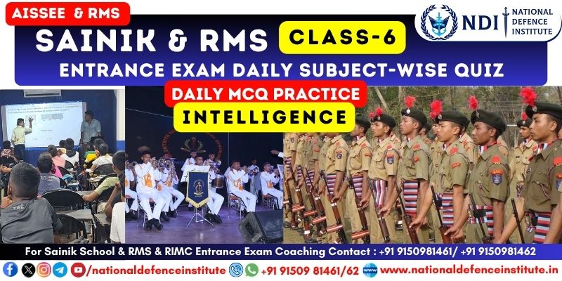 30  OCT 2023 | SAINIK & RMS Class 6 intelligence MCQs | AISSEE 6 Quiz